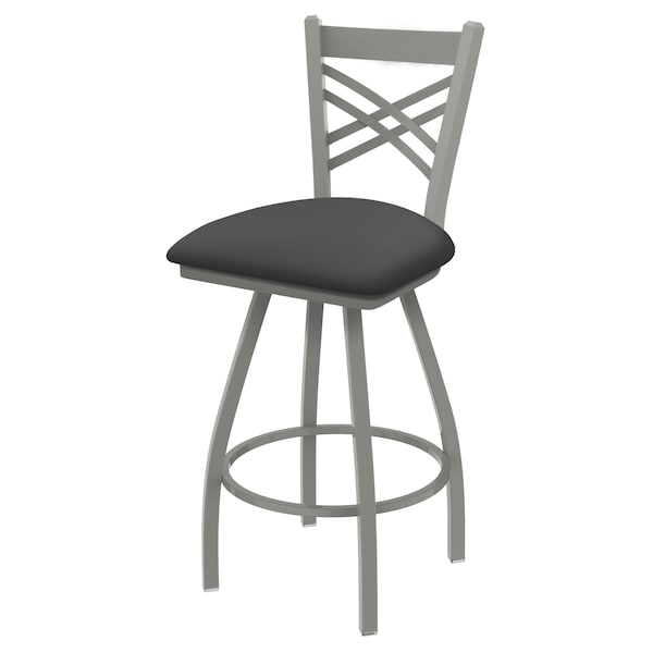36" Swivel Bar Stool, Nickel Finish, Canter Storm Seat
